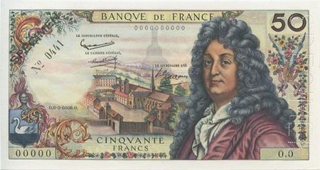 France 50 Francs Racine - Spécimen - 1962