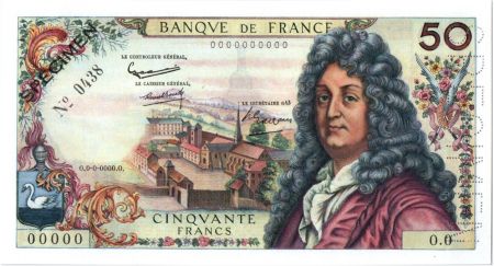 France 50 Francs Racine - Spécimen N° 0438 - 1962