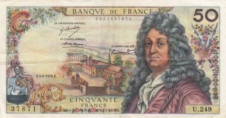 France 50 Francs Racine -05-09-1974 Série U.249 - TTB