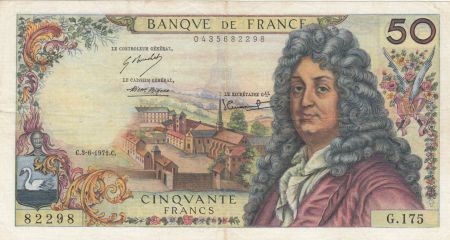 France 50 Francs Racine 03-06-1971 - Série G.175 - TTB