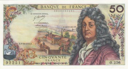 France 50 Francs Racine 03-10-1974 - Série O.256 - SPL
