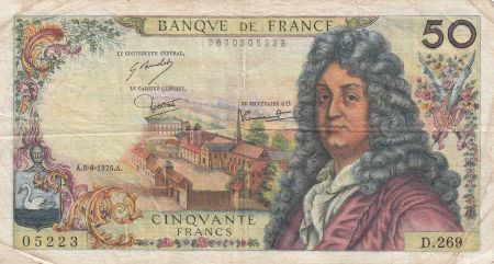 France 50 Francs Racine 05-06-1975 - Série D.269 - TB +