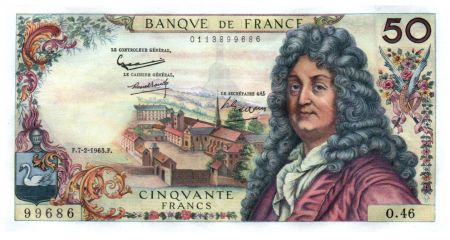 France 50 Francs Racine 07-02-1963 - Série O.46 - SUP+