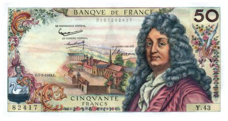 France 50 Francs Racine 07-02-1963 - Série Y.43 - SUP