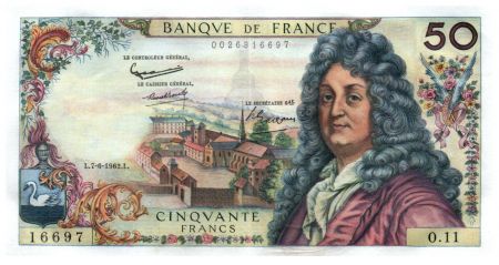 France 50 Francs Racine 07-06-1962 - Série O.11 - SUP+