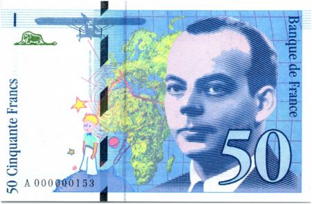 France 50 Francs Saint-Éxupéry - 1992 Petit numéro A.000000153