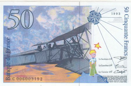 France 50 Francs Saint-Exupéry - 1992 Série C006