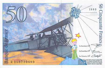 France 50 Francs Saint-Exupéry - 1993 Série R.008733489 - P.NEUF