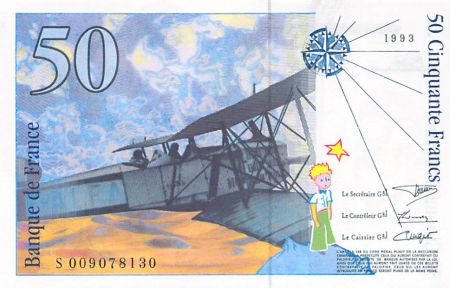 France 50 Francs Saint-Exupéry - 1993 Série S.009078130 - SPL