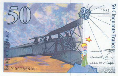 France 50 Francs Saint-Exupéry - 1993 Série Y007