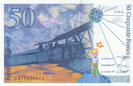 France 50 Francs Saint-Éxupéry - 1994 - Série D017