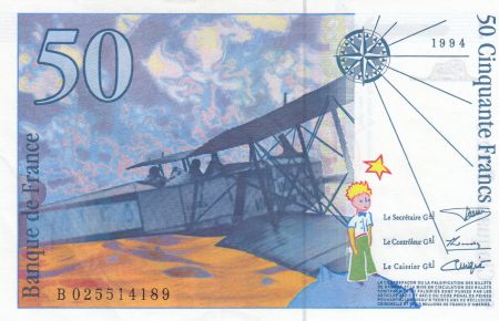France 50 Francs Saint-Exupéry - 1994 Série B025