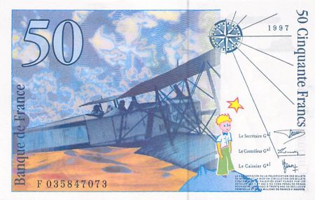 France 50 Francs Saint-Exupéry - 1997 Série F.035847073 - SPL