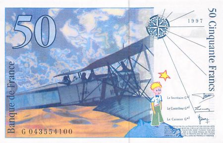 France 50 Francs Saint-Exupéry - 1997 Série G.043554100 - SPL