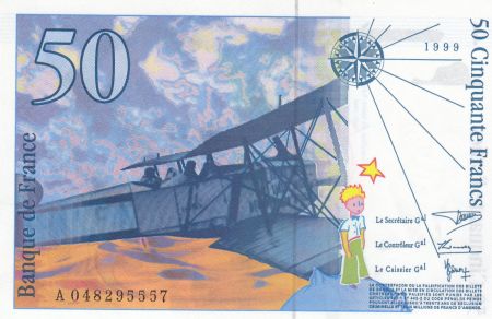 France 50 Francs Saint-Exupéry - 1999 Série A048