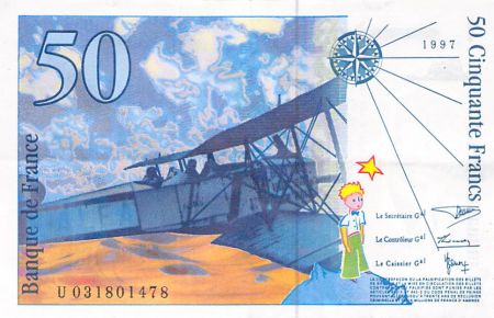 France 50 Francs Saint-Exupéry - Années variées 1992-1999 - PSUP