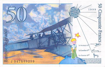 France 50 Francs Saint-Exupéry - Années variées 1992-1999 - SUP