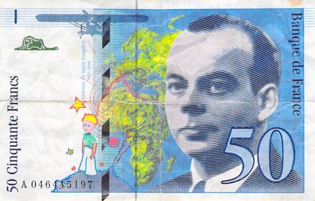 France 50 Francs Saint-Exupéry - Années variées 1992-1999 - TB
