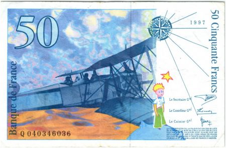France 50 Francs Saint-Exupéry - Années variées 1992-1999 - TTB