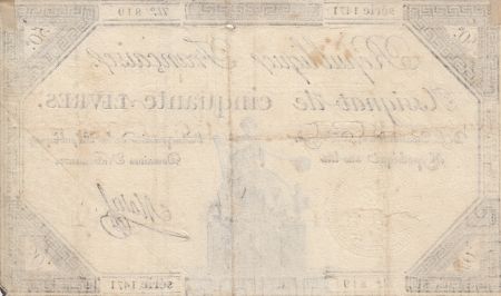 France 50 Livres - 14 Décembre 1792 - République Française - Sign. Mala 1471 819