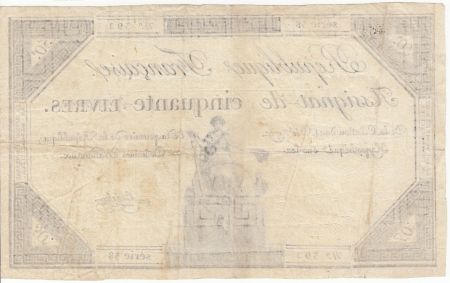 France 50 Livres France assise - 14-12-1792 - Sign. Linreler