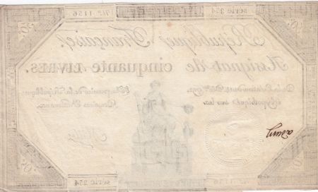 France 50 Livres France assise - 14-12-1792 - Sign. Mille