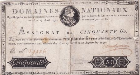 France 50 Livres Louis XVI - 29-09-1790- Série B 29436