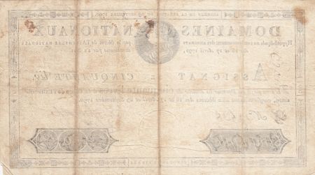France 50 Livres Louis XVI - 29-09-1790 Série B - Sign. Defargues - TTB
