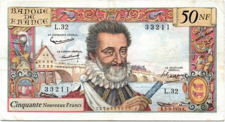 France 50 NF Henri IV - dates et séries diverses