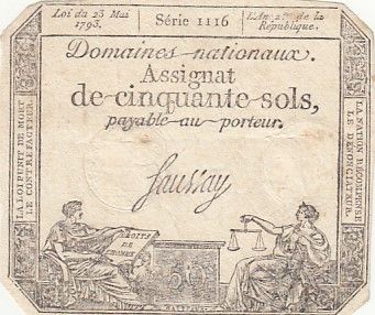 France 50 Sols - Liberté et Justice (23-05-1793) - Sign. Saussay - Série 1116