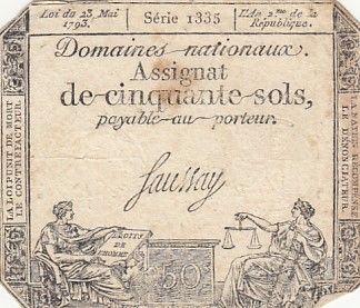 France 50 Sols - Liberté et Justice (23-05-1793) - Sign. Saussay - Série 1335
