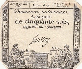 France 50 Sols - Liberté et Justice (23-05-1793) - Sign. Saussay - Série 379