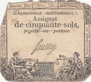 France 50 Sols Liberté et Justice (04-01-1792) - Sign. Saussay - Série 336