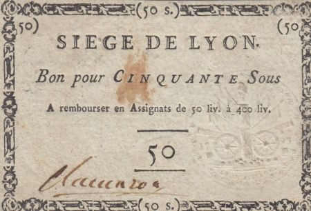France 50 Sous Siège de Lyon - 19-09-1793