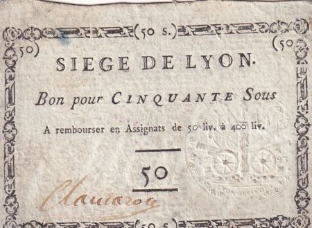 France 50 Sous Siège de Lyon - 19-09-1793