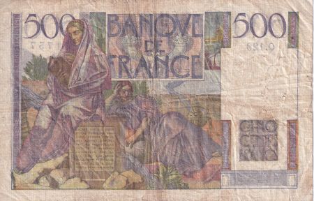 France 500 Francs - Chateaubriand - 02- 01-1953 - Série Q.129 - F.34.11