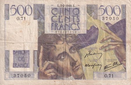France 500 Francs - Chateaubriand - 07- 02-1946 - Série O.71 - F.34.04