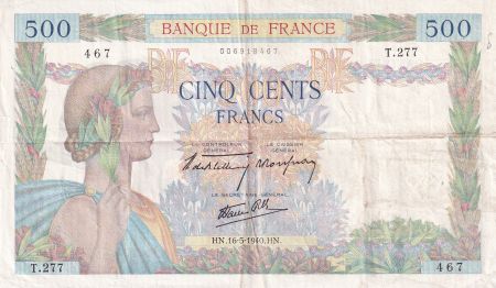 France 500 Francs - La Paix - 16-05-1940 - Série T.277 - F.32.02