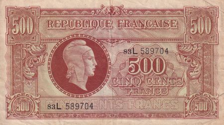France 500 Francs - Marianne - 1945 - Lettre L - TTB - VF.11.01