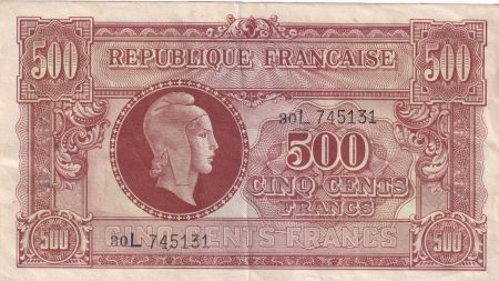 France 500 Francs - Marianne - 1945 - Lettre L