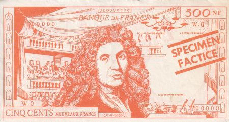 France 500 Francs - Molière - Billet scolaire - spécimen factice