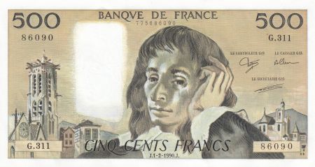 France 500 Francs - Pascal - 01-02-1990 - Série G.311 - F.71.43
