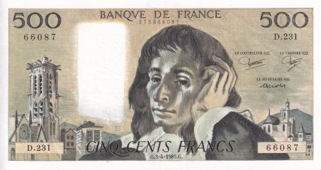 France 500 Francs - Pascal - 03-04-1985 - Série D.231 - F.71.33