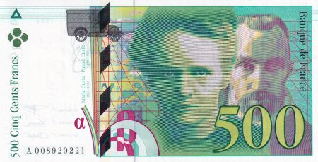 France 500 Francs - Pierre et Marie Curie - 1994 - Lettre A - F.76.01