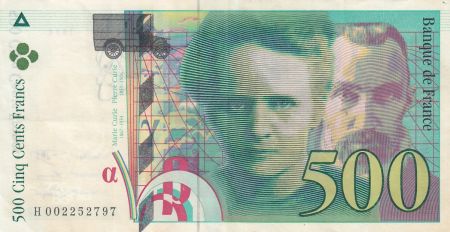 France 500 Francs - Pierre et Marie Curie - 1994 - Lettre H