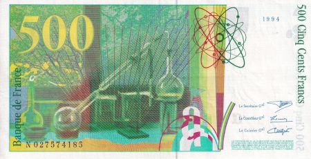 France 500 Francs - Pierre et Marie Curie - 1994 - Lettre N - SUP - F.76.01