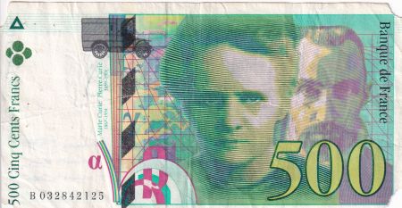 France 500 Francs - Pierre et Marie Curie - 1995 - Lettre B  - F.76.02