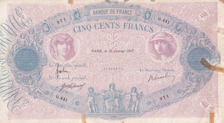 France 500 Francs - Rose et Bleu - 10-01-1917 - Série Q.441 - F.30.23