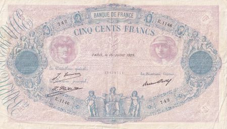 France 500 Francs - Rose et Bleu - 16-07-1929 - Série E.1146 - F.30.32