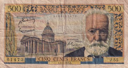 France 500 Francs - Victor Hugo - 06-01-1955 - Série J.55 - F.35.04